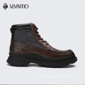 ABINITIO Chinese Oem Comfortable Male Men Warm Winter Leather Boots Shoes